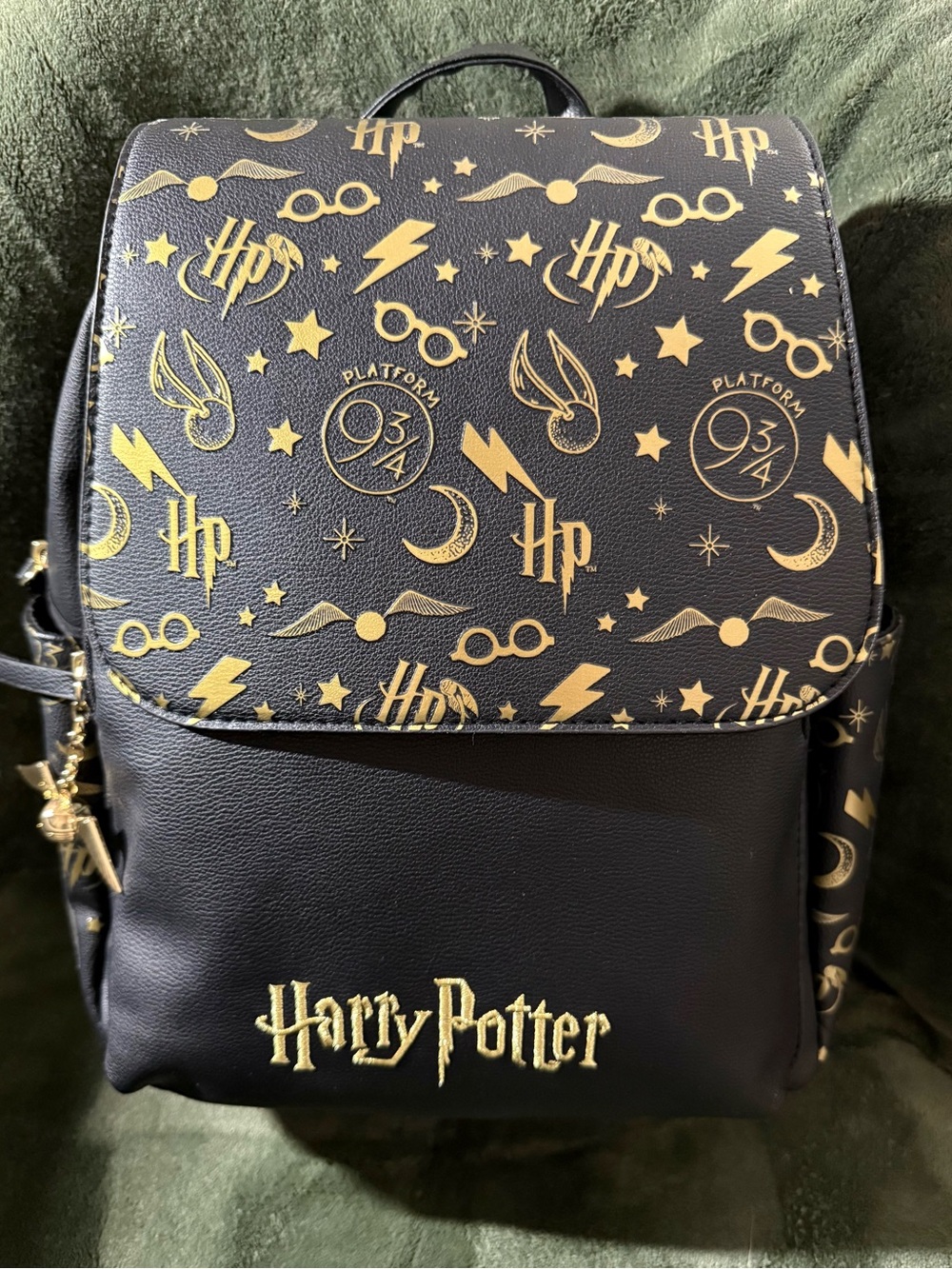 Warner Bros. Black & Gold Harry Potter Icon Backpack - Unisex *NWT